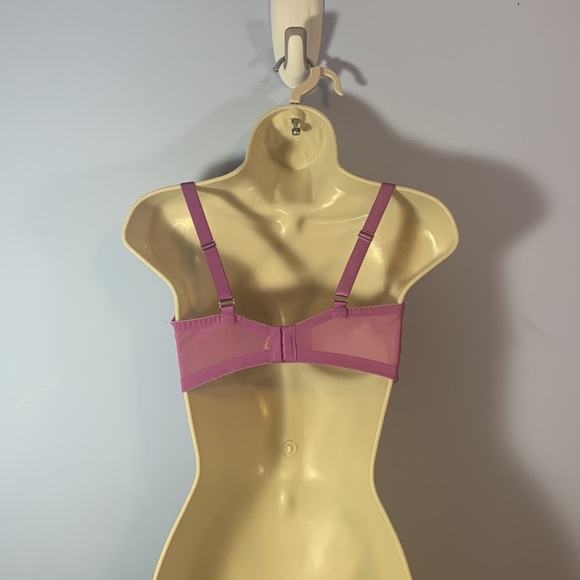 Soma sensuous unlined full bra sheer purple lace iridescent 34DD embroidered HTF - Picture 2 of 5